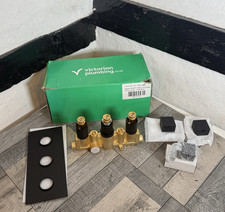 Shower Mixer Matt Black Modern Square Triple Concealed Valve Arezzo NEW