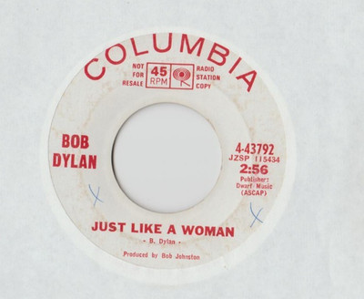 Bob Dylan   Just Like A Woman 45 RECORD RARE WLP DJ PROMO 1966