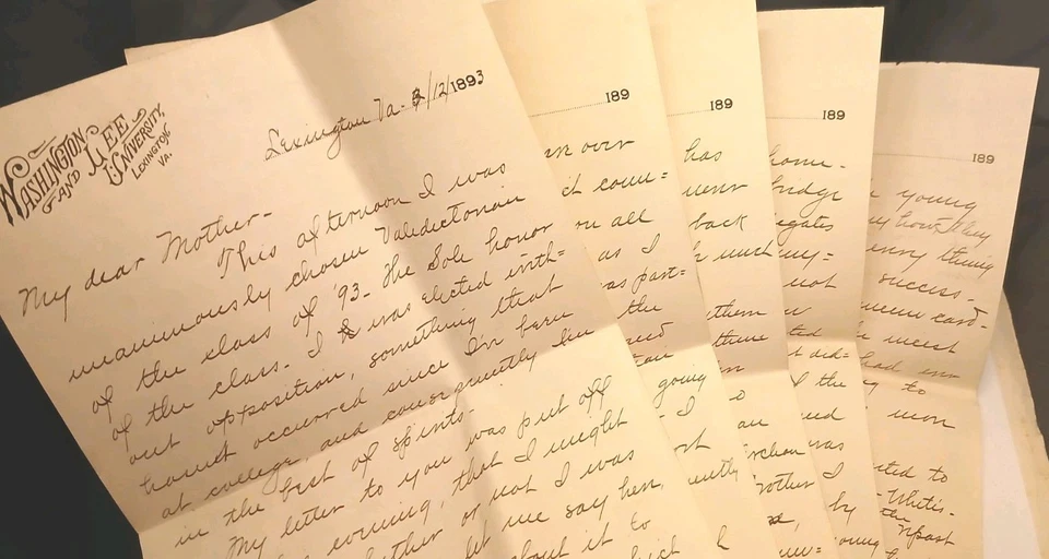 1893 Lexington Virginia 5-page letter Well Preserved to Kentucky in Cover 2x 2c - Image 2 of 4