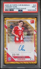 2025-26 Topps Chrome Bundesliga Lennart Karl Gold Wave Auto RC /50 PSA 9 22/50