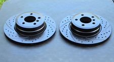 Atl Autosports Rear Double Drilled Slotted Brake Rotors Pair For Bmw X5 X6-m368 Atl Autosports Rear Double Drilled Slotted Brake Rotors Pair For Bmw X5 X6-m368