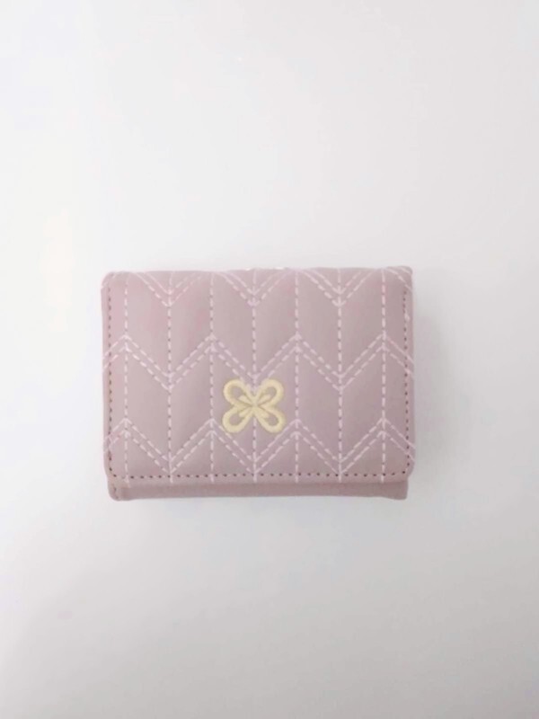 Mujeres Pequeña Cartera Triple Cuero PU Monedero Portatarjetas Bolsillo para Monedas Floral