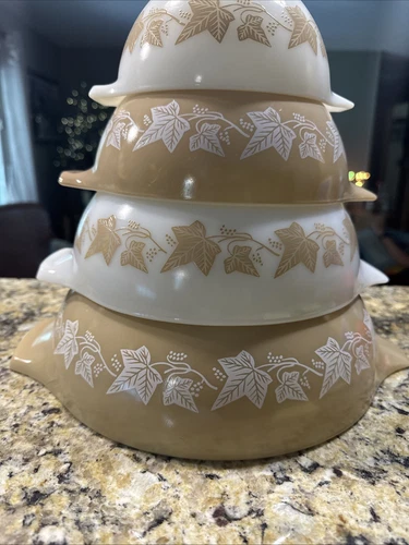 Vintage Pyrex Sandalwood Cinderella Bowls