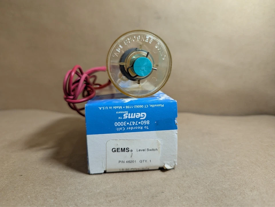 Gems Sensors 46201 LEVEL SWITCH,Polysulfone, LS-30, SPST, 20VA (New In Box) - Image 3 of 4