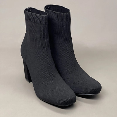 MIA Erika Fly Knit Booties Dress Boots Black 2  Heel Sz 4.5 GS7553115Y (New)