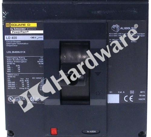 Schneider Electric LDL36400U31X Square D PowerPact LD 400 Breaker 400A 3-P Read - Picture 5 of 6