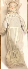 Vintage Doll with Porcelain Head, Arms/Hands, Legs/Feet Cloth Body 16" Cotton