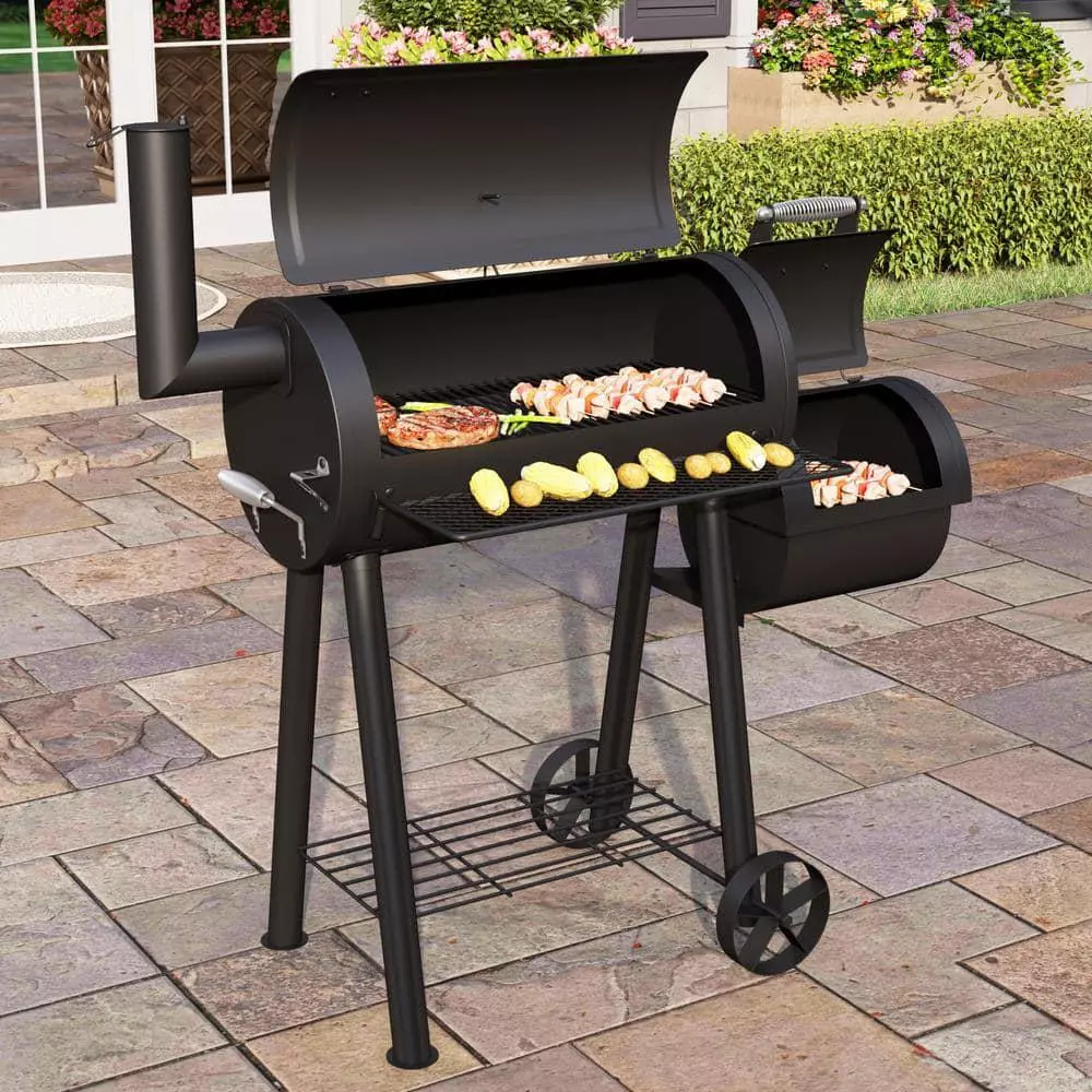 Charcoal top wood smoker