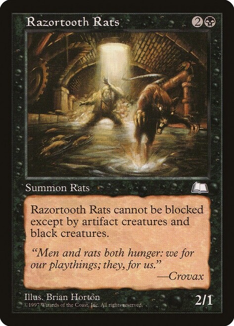 Razortooth Rats 78 WTH Weatherlight MTG Vintage 1997 Fear Horton Black NM