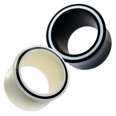 Horn Flesh Tunnel Knochen double flared Plug Hollow  Eye Acryl Piercing 4-30 mm