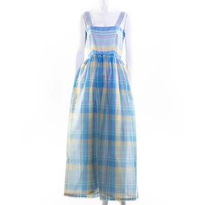 Vintage 50s 60s 70s Mod Checkered Plaid Slip Sleeveless Sun Dress Long Maxi  | eBay