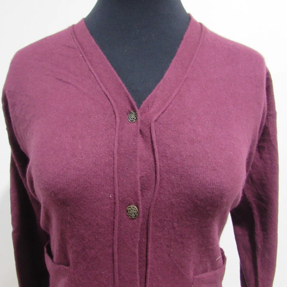 Cárdigan largo Monsoon para mujer mezcla de lana cuello en V granate pecho 46/48 REF (Y01685) Foto 2 de 4