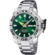 Festina Diver F206652 Mens Stainless Steel Green Analog Dial Quartz Wristwatch