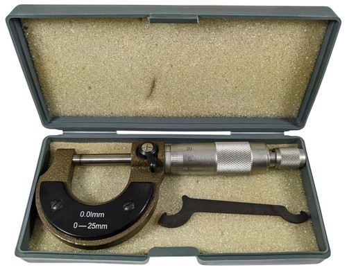 0-25mm Metric Utility Micrometer with Storage Case, 0.01mm Accuracy - Picture 5 of 6