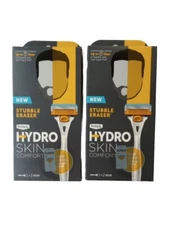 Lot of 2 Schick Hydro Skin Comfort Stubble Eraser Razors - NEW!