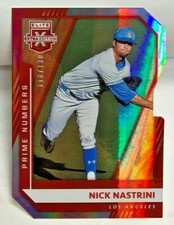 Nick Nastrini 2021 Panini Elite Extra Edition Prospect Prime Numbers RED #'d/130