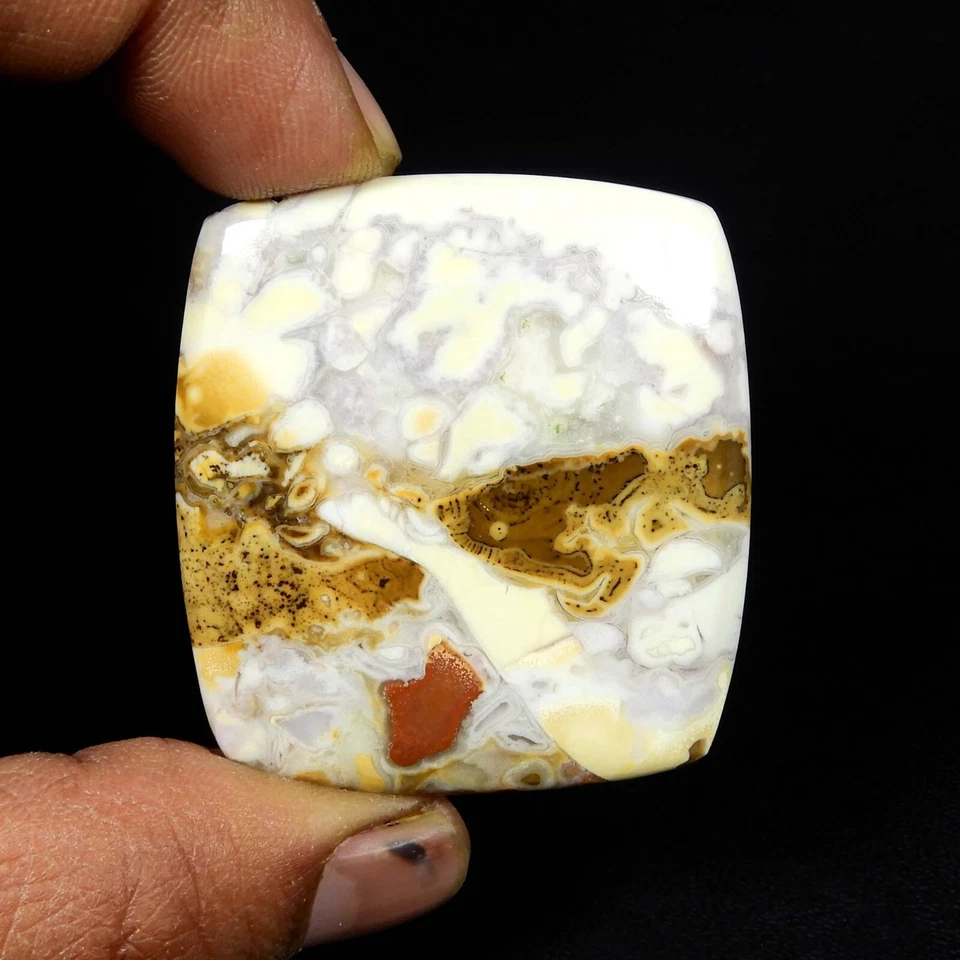 Piedra preciosa con forma de cojín de jaspe cobra blanco natural amarillo 106 quilates #8774 Foto 2 de 4