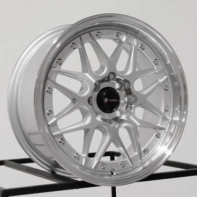 16x7 Vors VR7 4x100/4x114.3 38 Silver Wheels Rims Set(4) 73.1