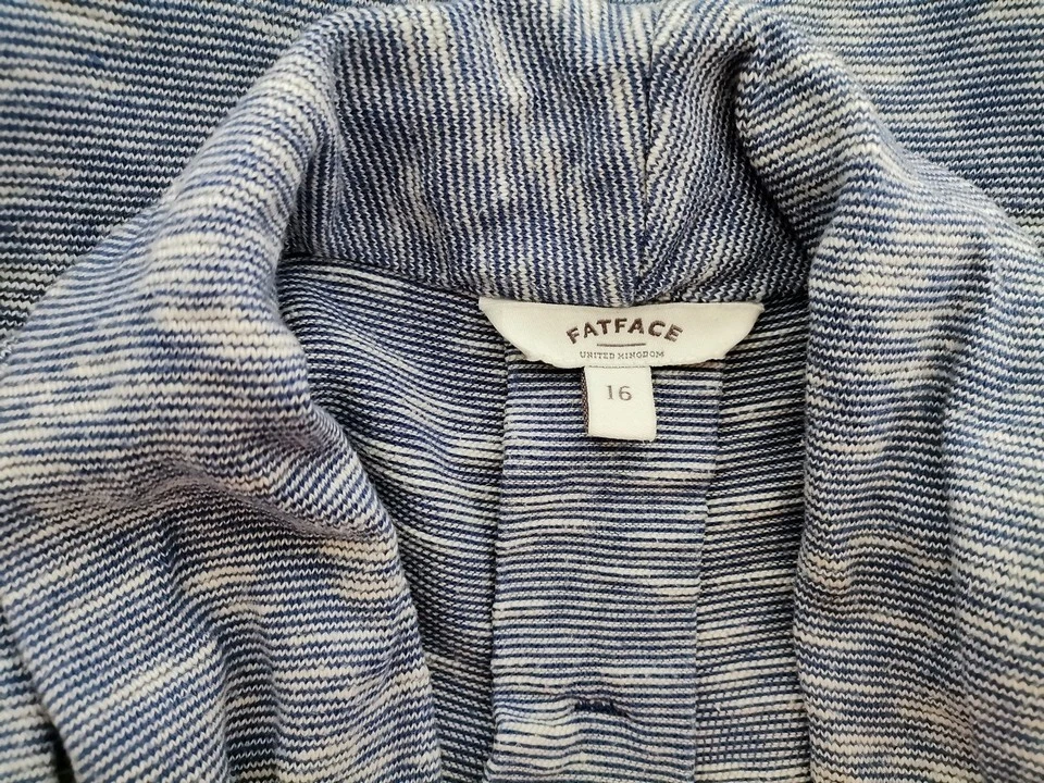 Fat face T. 16 (50) Azul Cárdigan largo abierto Algodón 100% Manga 3/4 Punto fi - Imagen 4 de 4