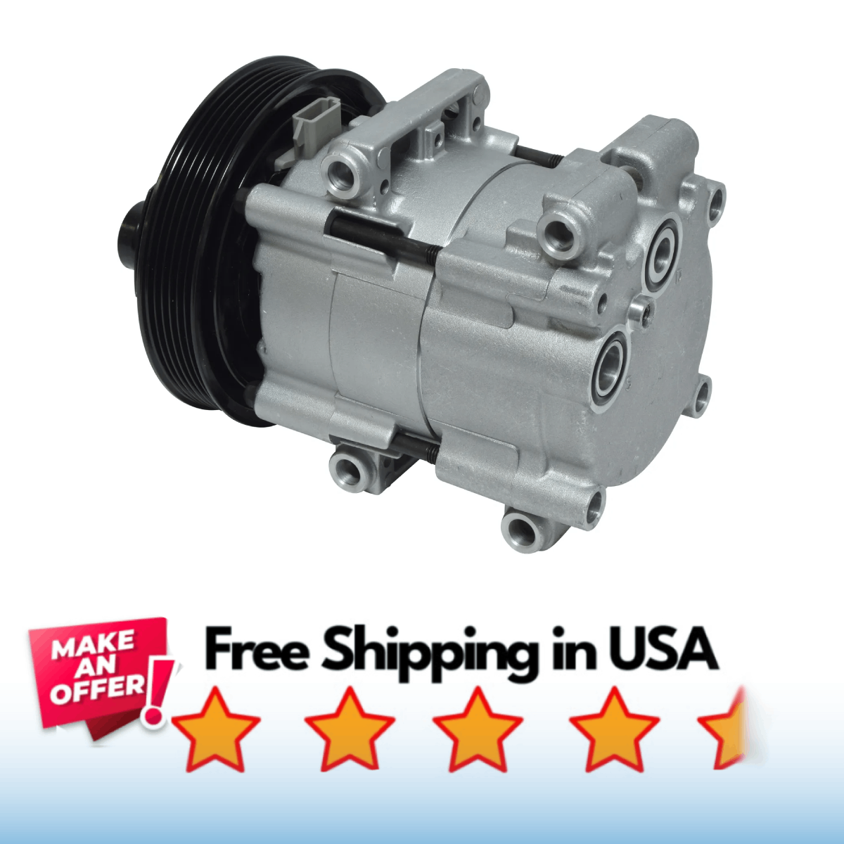 Compressor A/C Fit Ford Bronco, F-150, F-250, F-350, F-53 Motorhome ...