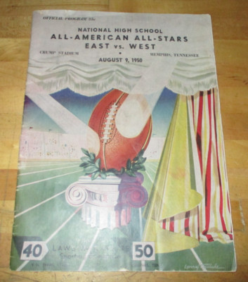 1950 East/West All-American High School Program - Rick Casares Chicago Bears