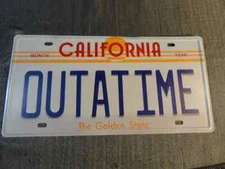 Back to the Future Delorean OUTATIME Replica Prop California License Plate