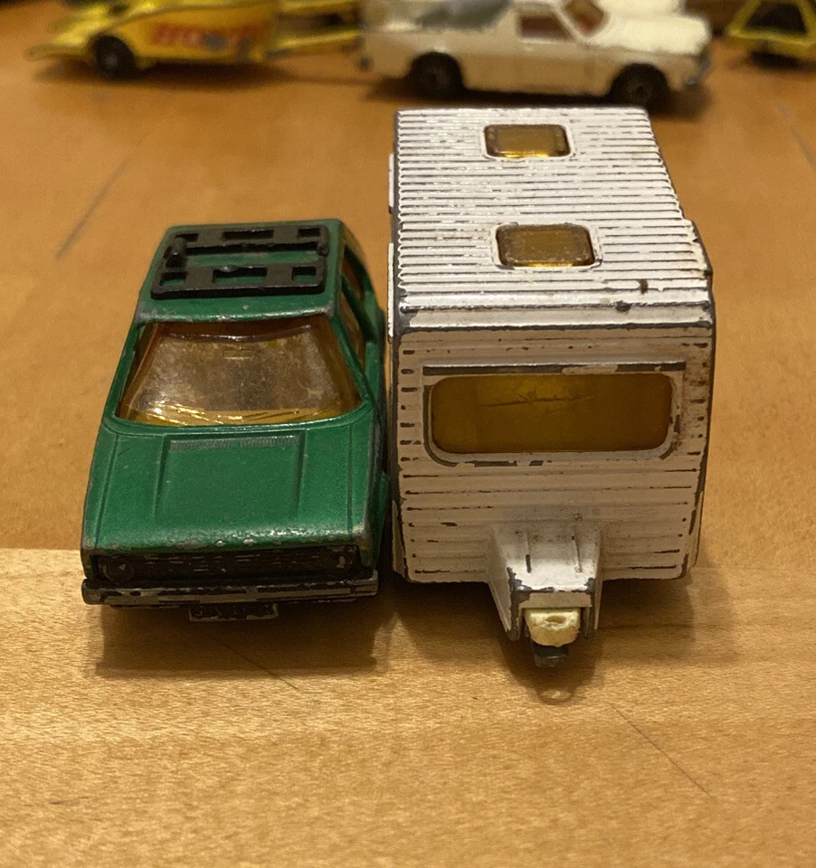 老式 批量 2 个火柴盒 莱斯尼 罕见 大众高尔夫 1976 年 英格兰 '77 大篷车 露营犬 + — 第 3/4 张图片