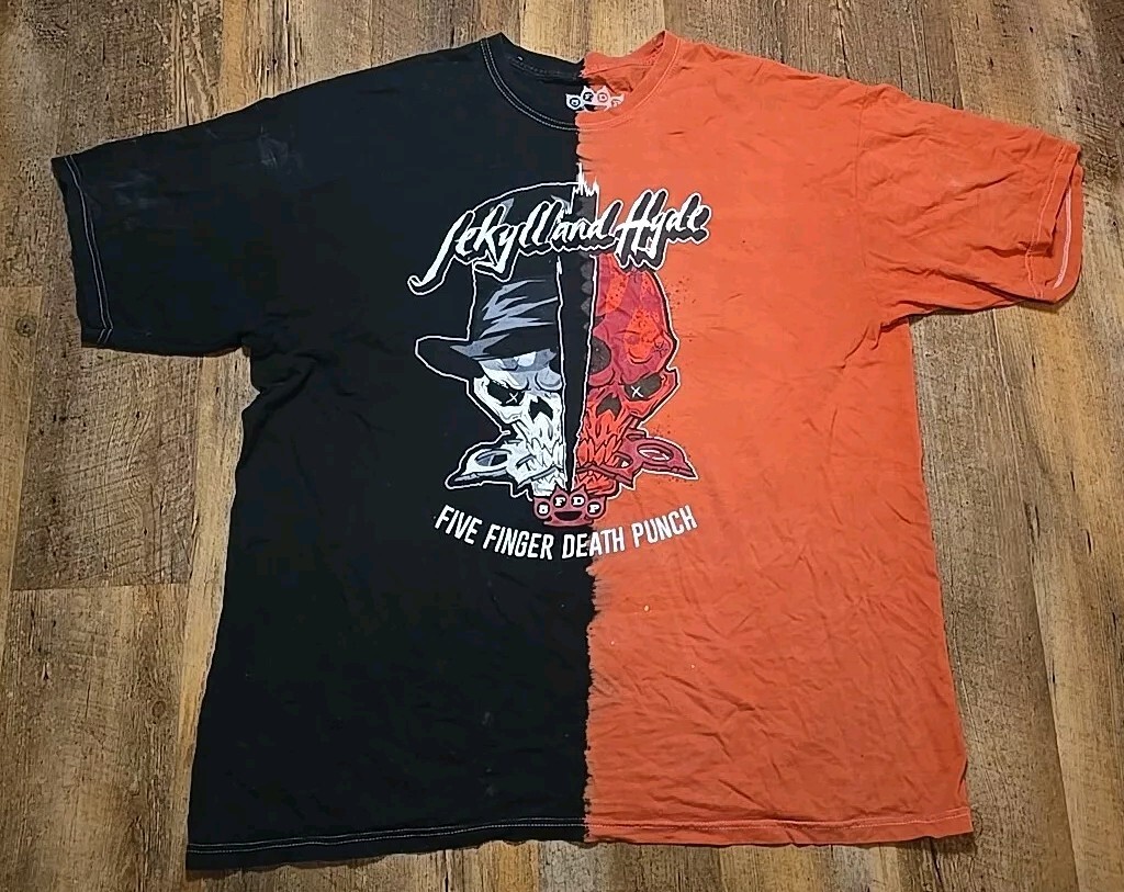 Five Finger Death Punch Black Orange Split Jekyll and Hyde 5FDP