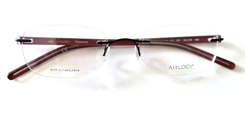 AIRLOCK 203 001 POWER TITANIUM PURPLE UNISEX SQUARE RIMLESS YEYGLASSES 52-18-140 - 第 1/7 張圖片