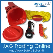 SAFETY BAILER KIT - Boat Emergency Marine Whistle Rope Compass Waterproof Torch