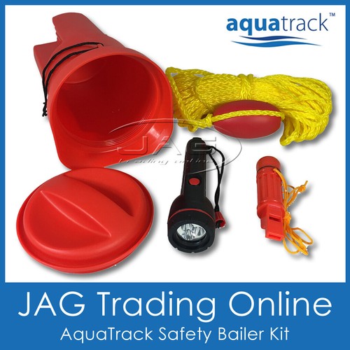 SAFETY BAILER KIT Boat Emergency Marine Whistle Rope Compass