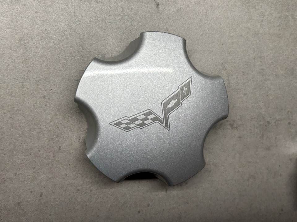 Chevy Corvette Set of 4 Silver Wheel Center Caps 0507 Genuine OEM GM