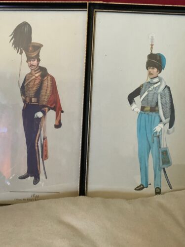 Georgian Military Interest 2 Framed Smitherman Glazed Prints Uniforms 1813/1833 - Picture 1 of 12