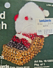 LeeWards SANTA AND HIS SLEIGH Vintage Sequin Bead Christmas Ornament KIT NOS