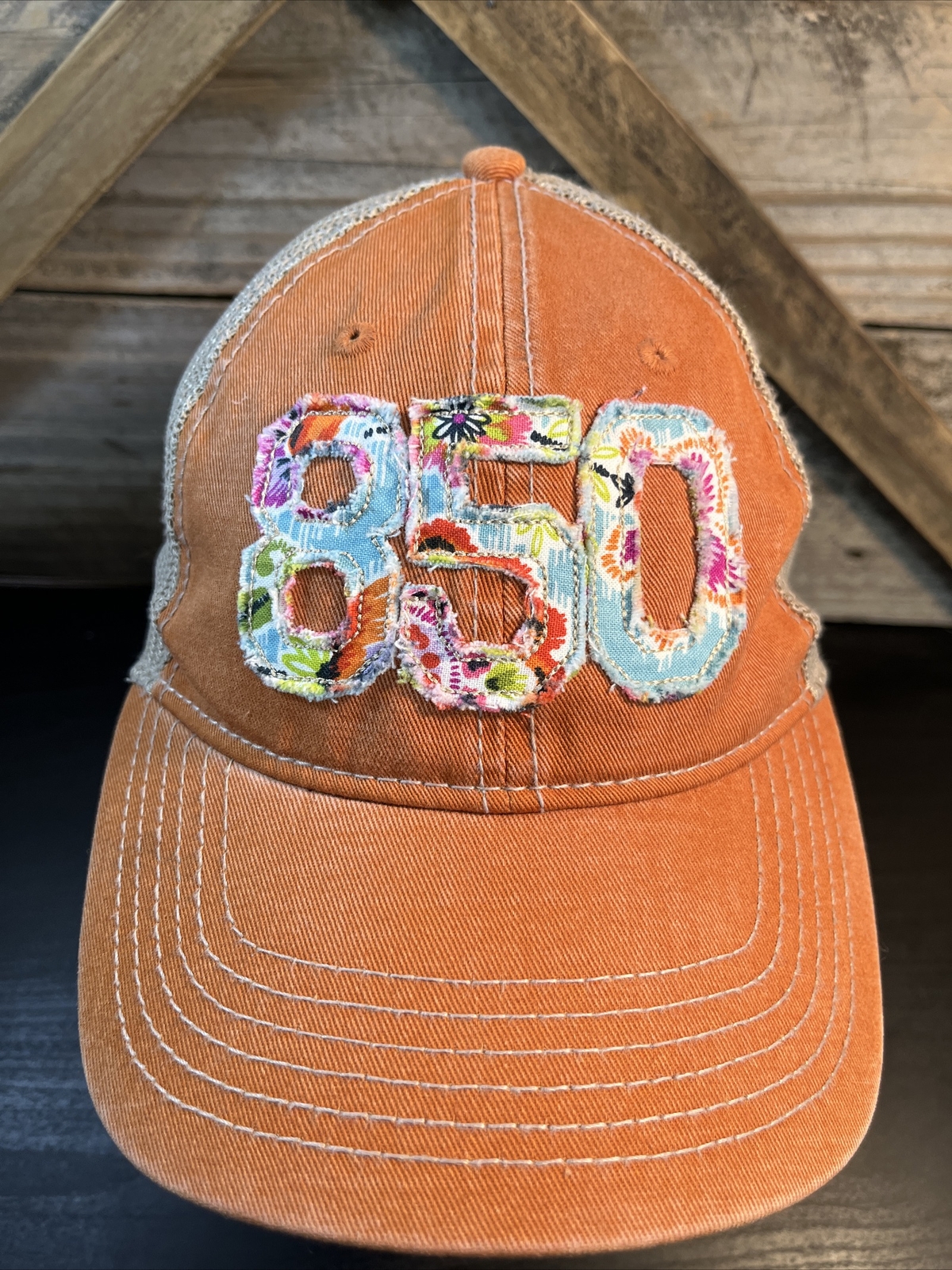 Orange “850” Number Patch Baseball Cap Hat Ahead … - image 4