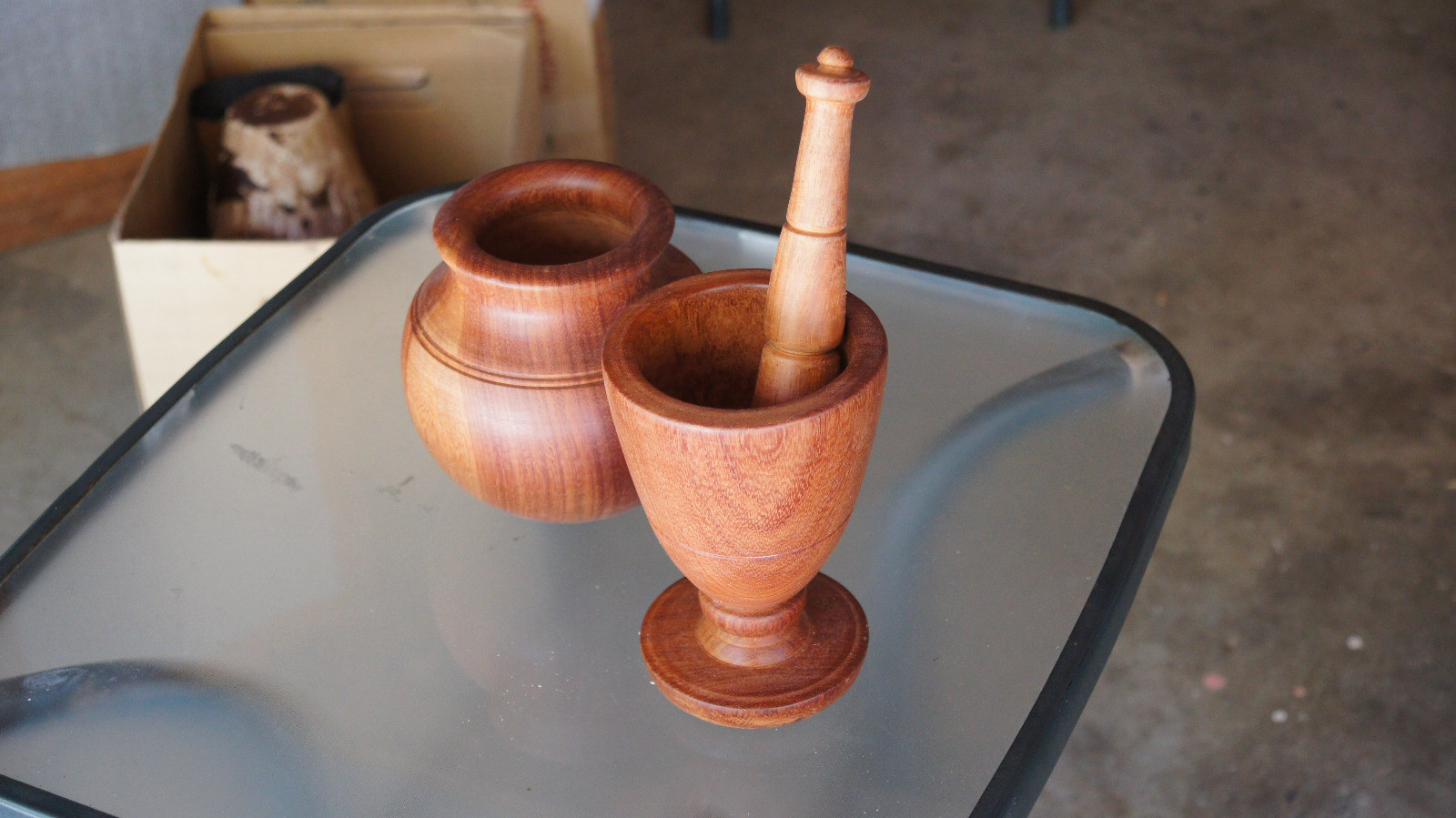 African mortar and pestle and vase, handcrafted wood from Zimbabwe eBay