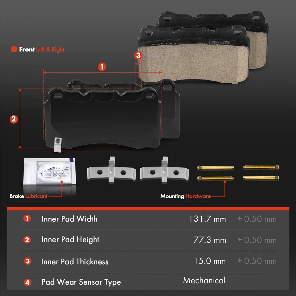 6x Rotores de freno delanteros perforados y pastillas de freno de cerámica para Chevrolet Camaro Cadillac Foto 3 de 4