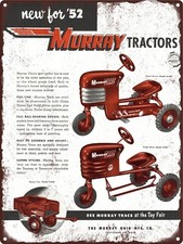 1952 Murray Pedal Car Farm Tractor Turbo Drive Dump H-300 Metal Sign 9x12 60724 1952 Murray Pedal Car Farm Tractor Turbo Drive Dump H-300 Metal Sign 9x12 60724