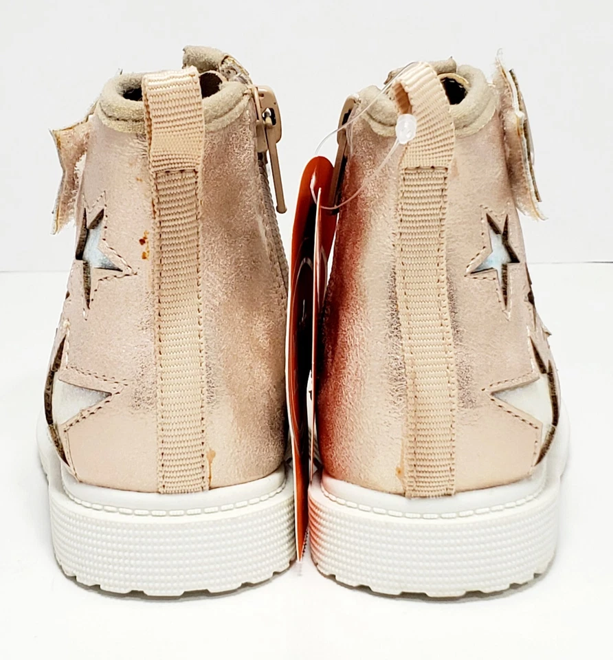 Bota Infant Girl Combat Stars tamanho 3 zíper lateral nova com etiquetas - Imagem 3 de 4