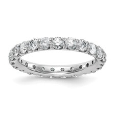 2.06Ct Lab Grown Diamond Eternity Wedding Band Ring Size 5 14K White Gold