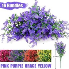 16 Bundles Artificial Flowers Fake Plants Decor Vine Hanging Outdoor Home Garden