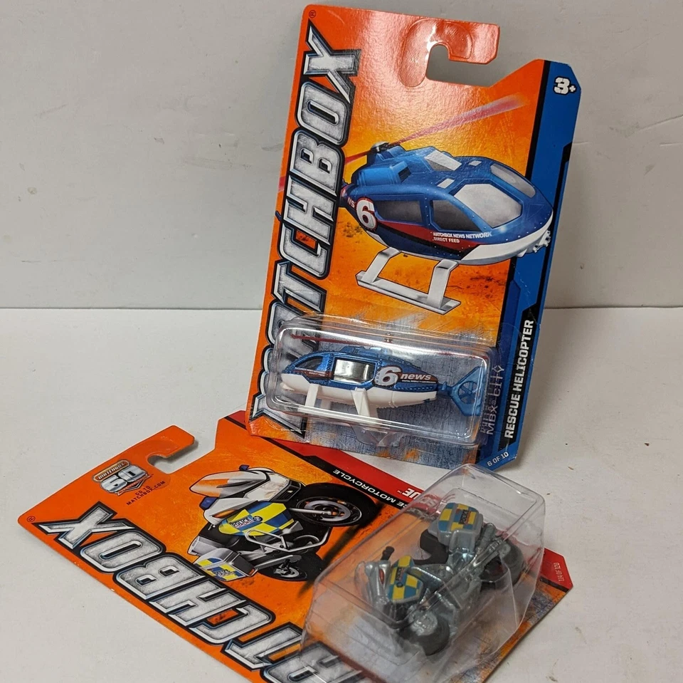 Matchbox 60TH Anniversary Rescue News Вертолет MBX Полиция Мотоцикл Лот из 2 - Изображение 3 из 4