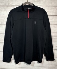 Spyder Active Long Sleeve Lightweight Pullover 1/4 Zip Black Medium Sweater