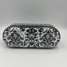 Brighton Eyeglasses Sunglasses Glasses Case, Metal Tin, Black White, Scrolls