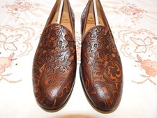BRAND NEW MENS VIVIENNE WESTWOOD PRINT LEATHER SLIP ON SHOES EURO SIZE 41. 