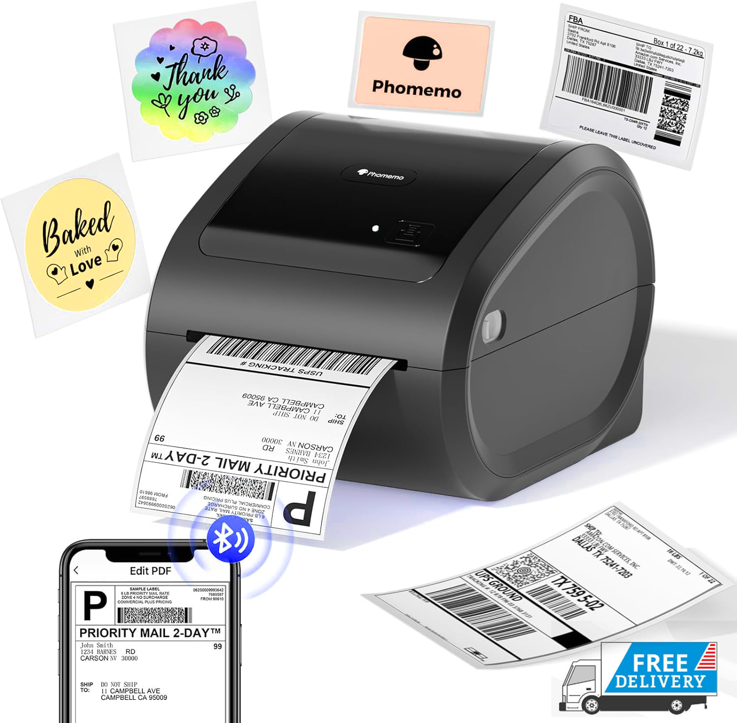 Stampante termica Bluetooth per etichette