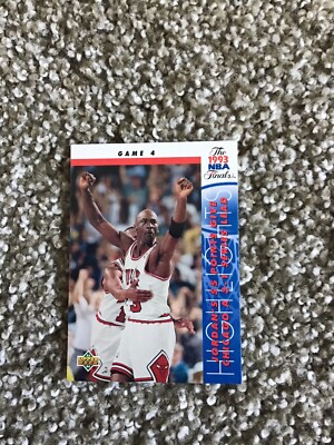 CHICAGO BULLS MICHAEL JORDAN GAME 1993 UPPER DECK NBA FINALS CARD #201 NM 