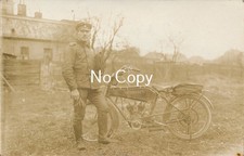 Antik Foto Soldat mit Wanderer Motorrad X220