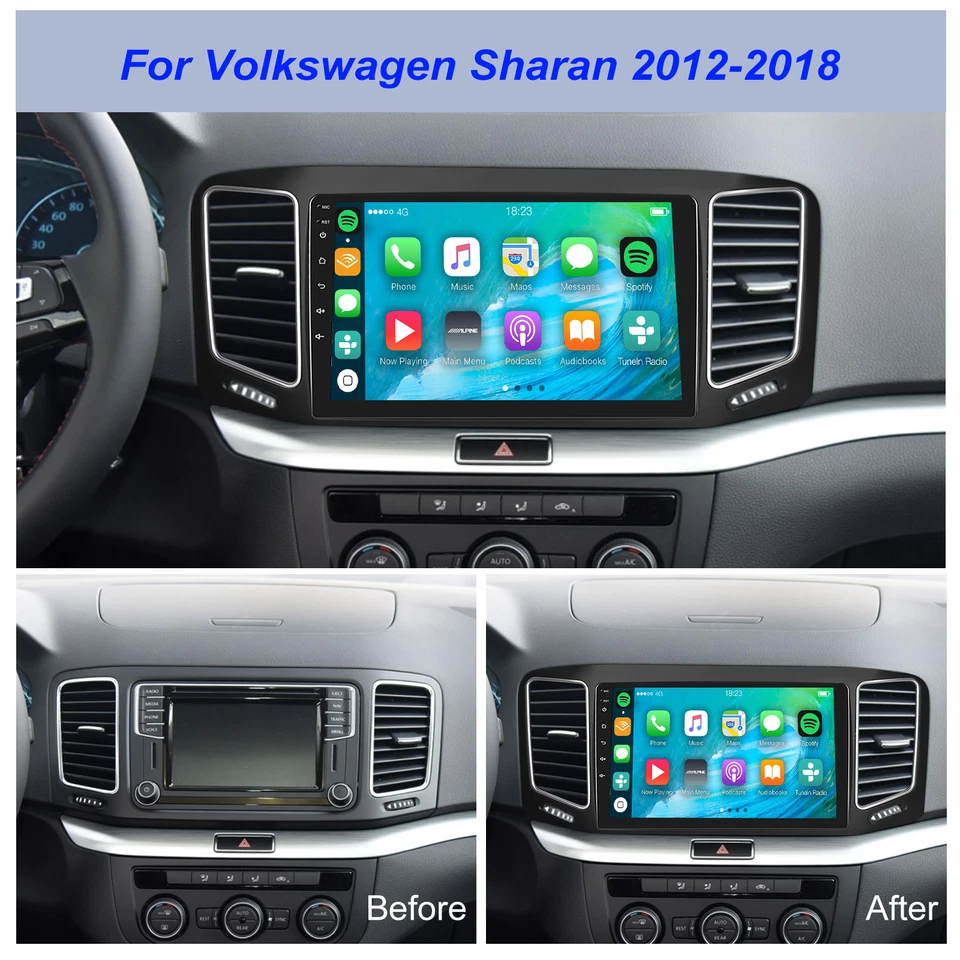 DAB+ Android 15 Carplay Autoradio Für VW Sharan II 7N Seat Alhambra II 2010-2022 - Bild 2 von 4