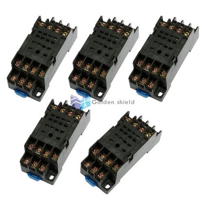 5Pcs DYF14A DIN Rail Mount 14 Terminals Relay Socket Base  *gi